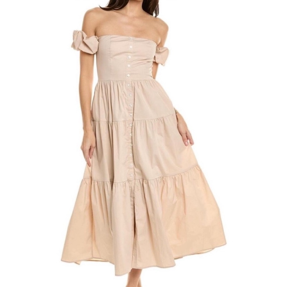 Elegant Off-Shoulder Cream Dress